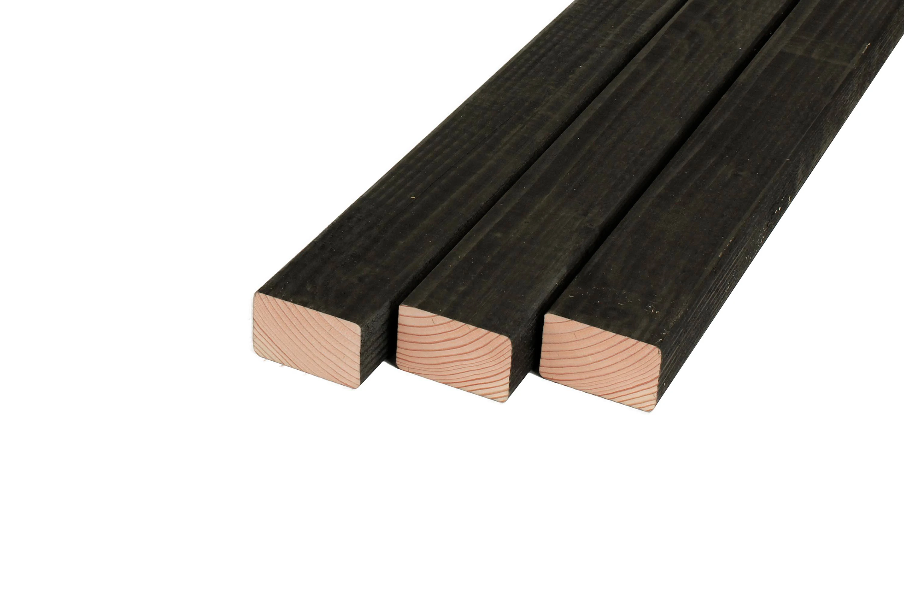 Douglas Regel 4.5 x 7 cm (45 x 70 mm) Geschaafd Zwart Geïmpregneerd - Lengte 250 cm - Afbeelding 1